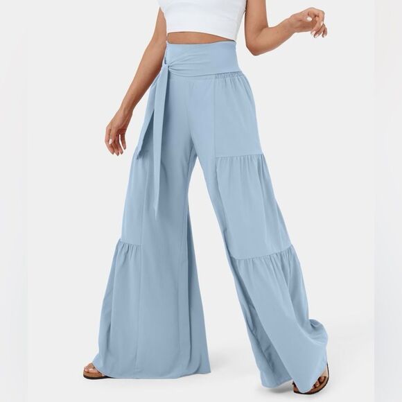 Halara Breezeful High Waisted Shirred Tie Front & Back Casual Pants Large NWT - Picture 3 of 16